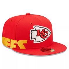 Мужская кепка New Era Red Kansas City Chiefs с разрезом по бокам 59FIFTY