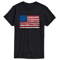 Мужская футболка с рисунком флага США и потертым эффектом Licensed Character