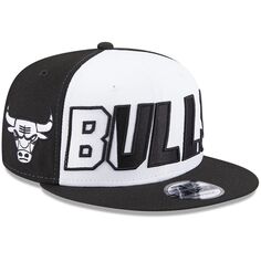Мужская кепка New Era белого/черного цвета с застежкой на спине Chicago Bulls 9FIFTY Snapback