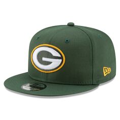 Мужская регулируемая шляпа Snapback New Era Green Green Bay Packers Basic 9FIFTY