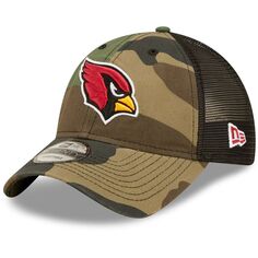Мужская кепка New Era камуфляж/черный Arizona Cardinals Basic 9TWENTY Trucker Snapback Hat