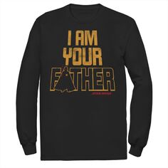 Мужская футболка с длинным рукавом и силуэтом «Звездные войны: Вейдер, я твой отец» Star Wars