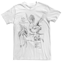 Мужская футболка Fantastic Beast Grindelwald Occamy Study Sketch Licensed Character