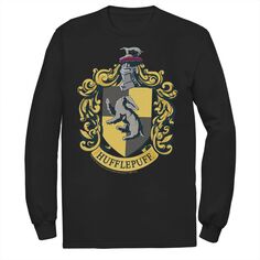 Мужская футболка с рисунком для подростков с изображением Гарри Поттера, мужская футболка с длинным рукавом и изображением дома Хаффлпаффа Harry Potter