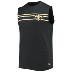 Мужская черная майка без рукавов New Era с начесом New Orleans Saints