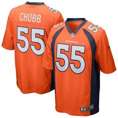 Мужская игровая майка Nike Bradley Chubb Orange Denver Broncos