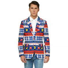 Мужской рождественский пиджак Suitmeister Pac-Man