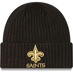 Мужская классическая вязаная шапка New Era New Orleans Saints с логотипом Core, черная, с манжетами