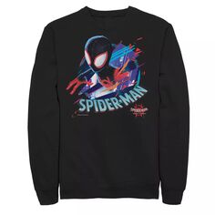 Мужской флисовый пуловер с неоновым разрезом и рисунком Marvel Spiderverse Spider-Man