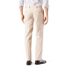 Мужские брюки Dockers Stretch Easy цвета хаки прямого кроя с плоской передней частью