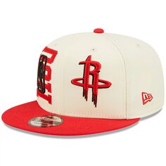 Мужская регулируемая кепка New Era кремового/красного цвета Houston Rockets NBA Draft 9FIFTY 2022 Snapback