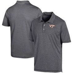 Черная мужская футболка-поло в полоску со стадионом Virginia Tech Hokies Champion