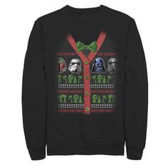 Мужской шлем злодея из «Звездных войн» Уродливый рождественский свитер Флисовый пуловер с графическим рисунком Star Wars
