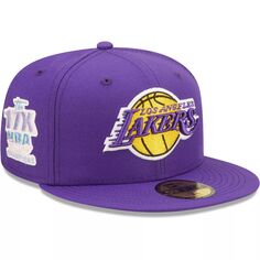 Мужская толстовка New Era Purple Los Angeles Lakers 17x NBA Finals Champions Pop 59FIFTY, облегающая шляпа