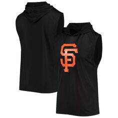 Мужской черный пуловер без рукавов Stitches San Francisco Giants с капюшоном