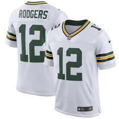 Мужская футболка Nike Aaron Rodgers White Green Bay Packers Classic Elite Player