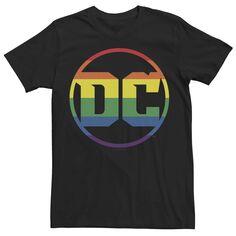 Мужская футболка DC Comics Rainbow с логотипом на левой груди Licensed Character