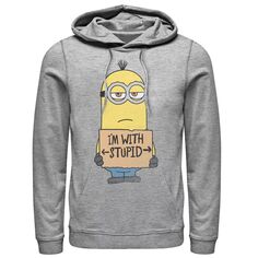 Мужской пуловер с капюшоном Despicable Me Minions Kevin I&apos;m With Stupid Licensed Character