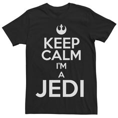 Мужская футболка с надписью в тон «Звездные войны: сохраняй спокойствие, я джедай» Star Wars