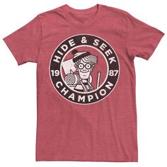 Мужская футболка с рисунком «Wher&apos;s Waldo Hide And Seek Champion» Licensed Character
