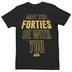 Мужская футболка с рисунком «Звездные войны» и надписью «Да пребудут с тобой сороковые» Star Wars