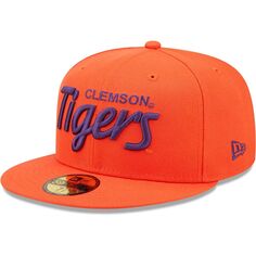 Мужская приталенная шляпа New Era оранжевая Clemson Tigers Griswold 59FIFTY
