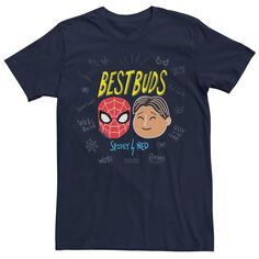 Мужская футболка Marvel Spider-Man вдали от дома Best Buds с рисунком разбросанных слов