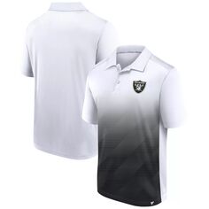 Мужская футболка-поло Fanatics белого/черного цвета с логотипом Las Vegas Raiders Parameter