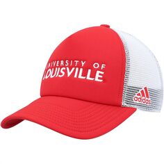 Мужская кепка adidas Red Louisville Cardinals Foam Trucker Snapback