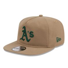 Мужская регулируемая кепка для гольфиста New Era цвета хаки Oakland Athletics