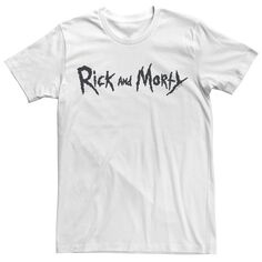 Мужская простая черная футболка с надписью Rick &amp; Morty Licensed Character