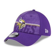 Мужская кепка New Era Purple Minnesota Vikings 2023, тренировочный лагерь НФЛ 39THIRTY Flex Fit.