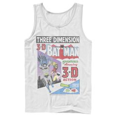 Мужская футболка DC Comics Batman Three DiMension, винтажный чехол в стиле комиксов, майка