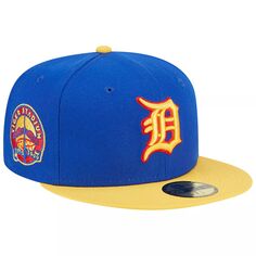 Мужская приталенная шляпа New Era Royal/желтая Detroit Tigers Empire 59FIFTY