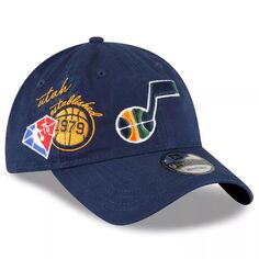 Мужская регулируемая шляпа New Era Navy Utah Jazz Back Half 9TWENTY