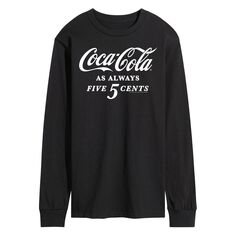 Мужская футболка Coca-Cola Five Cents с длинным рукавом и рисунком Licensed Character