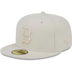 Мужская приталенная кепка New Era цвета хаки Boston Red Sox в тон 59FIFTY