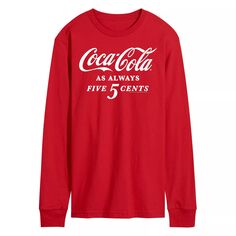 Мужская футболка Coca-Cola Five Cents с длинным рукавом и рисунком Licensed Character