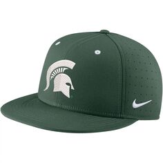 Мужская приталенная кепка Nike Green Michigan State Spartans True Performance