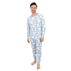 Мужская хлопковая пижама из двух предметов Leveret Penguin