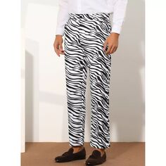 Классические брюки зебры, мужские брюки стандартного кроя для вечеринок с животным принтом Lars Amadeus