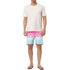 Мужские летние пляжные шорты с эластичным поясом и контрастным цветным принтом Lars Amadeus