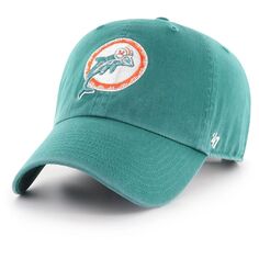 Мужская темно-бирюзовая регулируемая шляпа Miami Dolphins Clean Up Legacy &apos;47