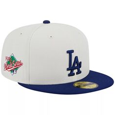Мужская приталенная шляпа New Era Stone/Royal Los Angeles Dodgers Retro 59FIFTY