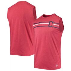 Мужская майка New Era Heathered Red Cleveland Guardians Muscle Tank