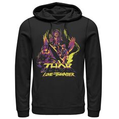 Мужская толстовка с капюшоном Marvel Thor Love And Thunder Thunder с изображением пирамиды Тора и женского Тора Licensed Character