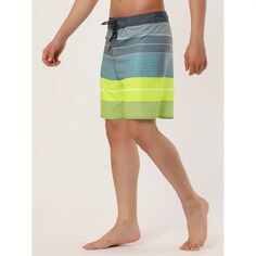 Мужские шорты Летние пляжные шорты для плавания с цветными блоками и принтом на шнурке Lars Amadeus