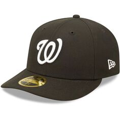 Мужская низкопрофильная приталенная шляпа New Era Washington Nationals черно-белая 59FIFTY