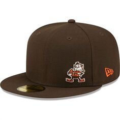 Мужская приталенная шляпа New Era Brown Cleveland Browns Flawless 59FIFTY