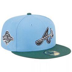 Мужская облегающая шляпа New Era небесно-голубая/кинза Atlanta Braves 1995 World Series 59FIFTY